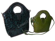 BIG ROUND HANDLE LEATHER BAG