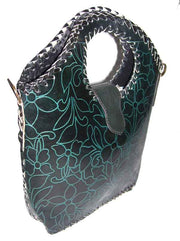 BIG ROUND HANDLE LEATHER BAG