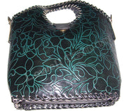 BIG ROUND HANDLE LEATHER BAG