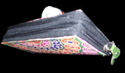 DOUBLE ZIP LEATHER CLUTCH BAG