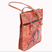 ELEPHANT DESIGN LEATHER SHOULDER BAG MEDIUM