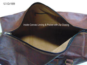 REAL LEATHER VINTAGE TRAVEL DUFFEL GYM BAG