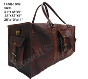 REAL LEATHER VINTAGE TRAVEL DUFFEL GYM BAG