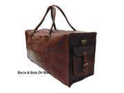 REAL LEATHER VINTAGE TRAVEL DUFFEL GYM BAG