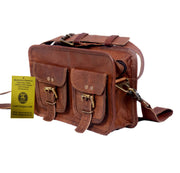 LEATHER SMALL HANDBAG/TOILETRY BAG