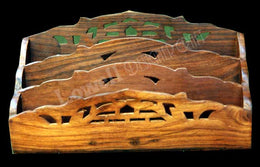 HANDCRAFTED WOODEN LETTER RACK /HOLDER