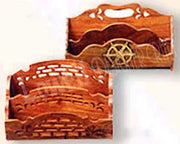 CARVED  WOOD INDIAN LETTER  RACK