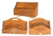 HANDCRAFTED WOODEN LETTER RACK /HOLDER