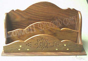 WOODEN  LETTER/PAPER RACK HOLDER WITH COMPARTMENT