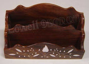 CARVED WOODEN  DESK ORGANIZER