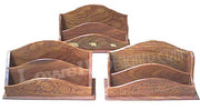 Cutting & Carving Wooden Desk Letter Rack  Or Study Desk Organizer
