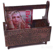 CARVED  WOOD  MAGAZINE HOLDER