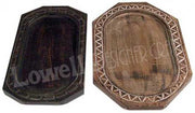 3 FLAT  WOODEN CARVED SERVING