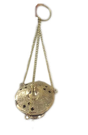 Antique Embossed Brass Charcoal Incense Burner Hanging