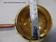 Charcoal Brass Incense Burner with Wooden Handle