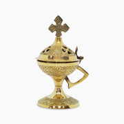 Orthodox Cross Sign Brass Charcoal Burneer