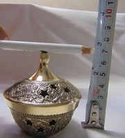 Brass Champhor Incense Burner Embossed With Net
