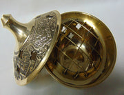 Brass Champhor Incense Burner Embossed With Net