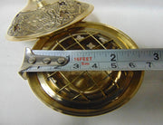 Brass Champhor Incense Burner Embossed With Net