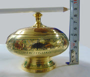 Hand Crafted Metal Lobandan Charcoal Incense Burner with Lid