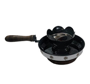 Metal Incense Charcoal Incense Burner with Wooden Handle & Base