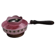 Metal Incense Charcoal Incense Burner with Wooden Handle & Base