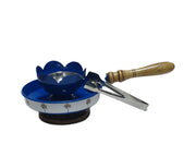 Metal Incense Charcoal Incense Burner with Wooden Handle & Base