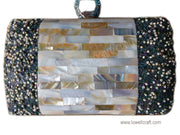 ANTIQUE SLIVER MOP RESIN CLUTCH BAG
