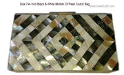 GEOMETRICAL DESIGN PEARL MOP  CLUTCH BOX PURSE BAGS