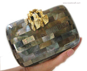HANDMADE MOTHER OF PEARL METAL HANDBAGS