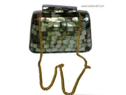 BLACK MOTHER OF PEARL EVENING CLUTCH BAGS