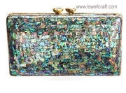 ANTIQUE SLIVER MOP RESIN CLUTCH BAG