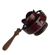Laser cut metal Charcoal Incense Burner with Wooden Handle & Base