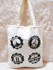 Long handle Natural Cotton Shopping Bags
