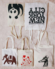 Long handle Natural Cotton Shopping Bags