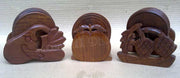 HAND CARVED WOODEN COASTER SET WITH VEGETABLE & FRUIT SHAPE STAND