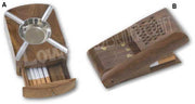 WOODEN BRASS INLAY ASHTRAY WITH CIGARETTE CASE