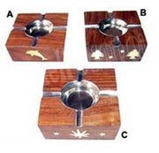 SQUARE SHAPE WOODEN ASHTRAY HOUSE CAR CIGRATTE GIFT