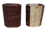 WOODEN PEN STAND WITH INLAY