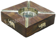 SQUARE SHAPE WOODEN ASHTRAY HOUSE CAR CIGRATTE GIFT