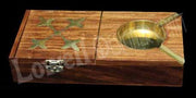 WOODEN FLIP TOP ASH TRAY
