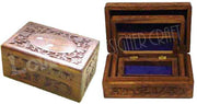 WOODEN ANTIQUE CARVED JEWELRY BOX