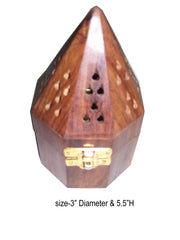 Wooden Pyramid Shape Loban charcoal Burner Octogonal