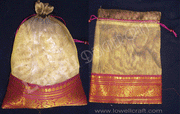 LARGE ORGANZA POUCH WITH 1 BORDER