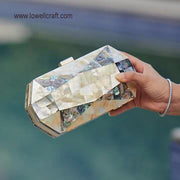 ANTIQUE SLIVER MOP RESIN CLUTCH BAG