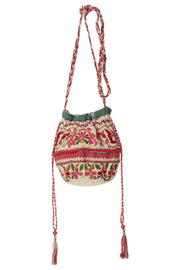 DRAWSTRING EMBROIDERY POTLI  POUCH BAG