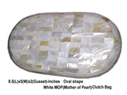 WHITE MOP HANDMADE SHELL CLUTCH SLING PURSE BAGS