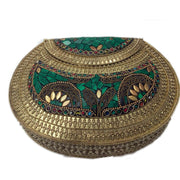 HANDMADE VINTAGE ETHNIC METAL CLUTCH CUM SLING BAG