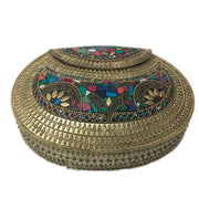 HANDMADE VINTAGE ETHNIC METAL CLUTCH CUM SLING BAG