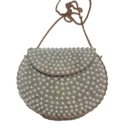 PEARL DECORATION METAL CLUTCH BAG,